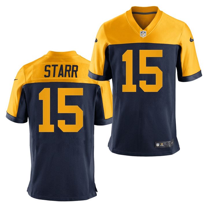 Men Green Bay Packers #15 Bart Starr Nike Navy Throwback Game NFL Jersey->green bay packers->NFL Jersey